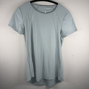 Spyder Ladies Women's Small Active Tee Blue Gray Short Sleeve Ribbed Spandex